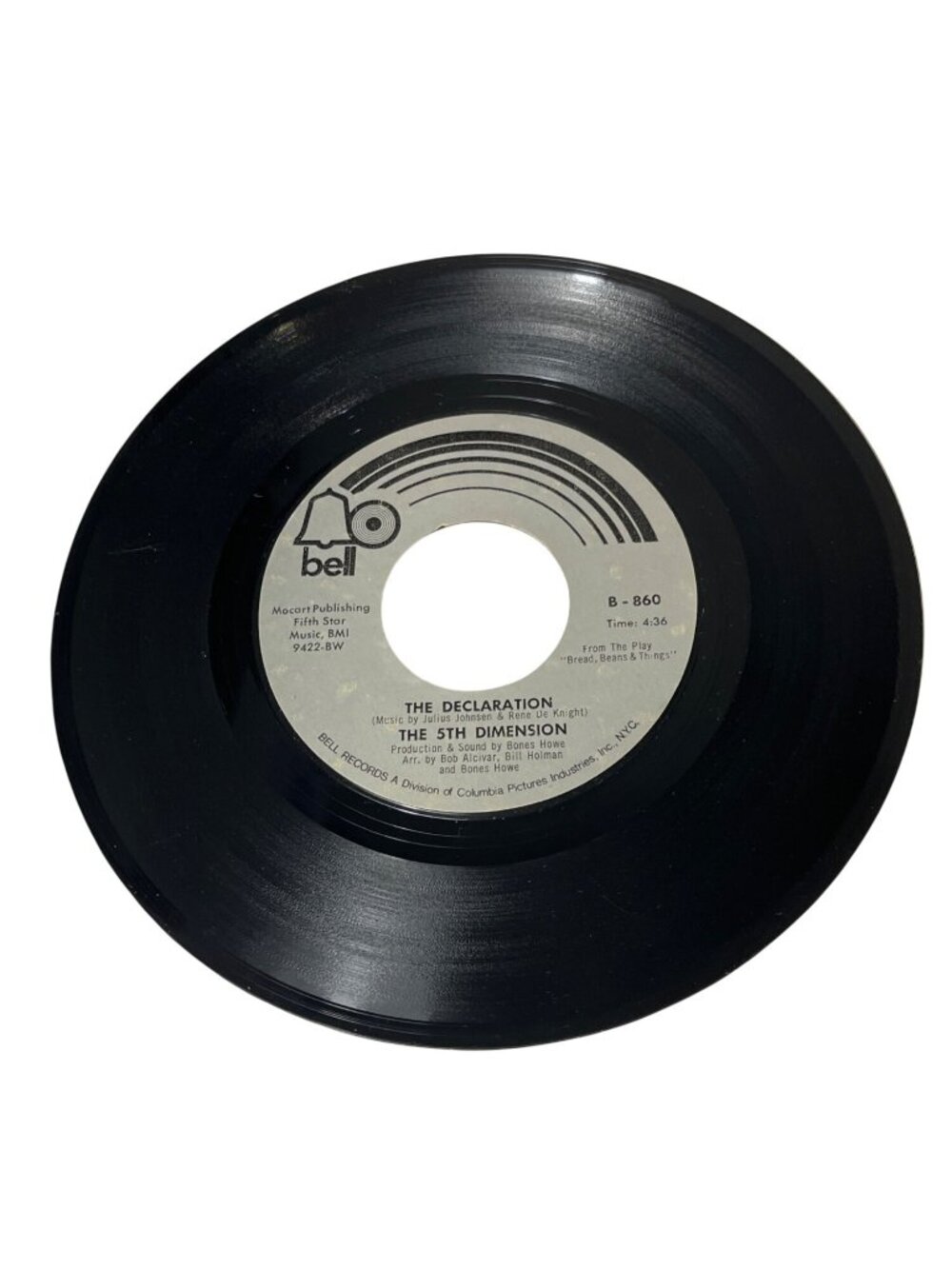 The 5th Dimension 7" Vinyl Record Medley: A Change Is Gonna Come & Declaration